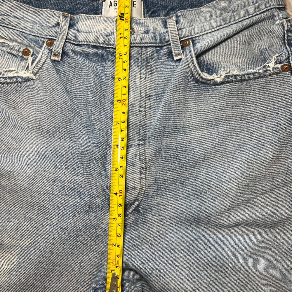 AGOLDE Riley High Rise Straight Crop Jeans Light Wash Button Fly 30 - Picture 11 of 13